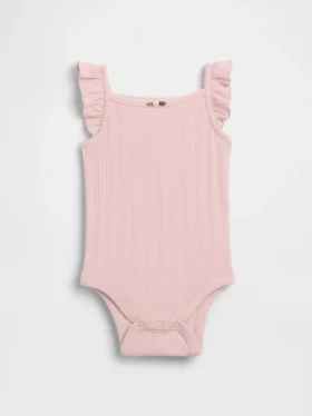Baby-bodyer i ribbet pointelle-strikk