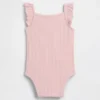 Baby-bodyer i ribbet pointelle-strikk
