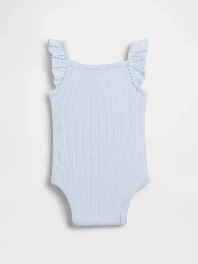 Baby-bodyer i ribbet pointelle-strikk