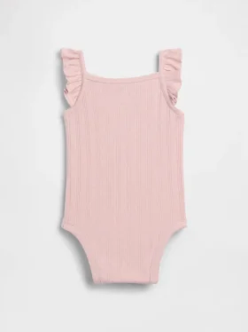Baby-bodyer i ribbet pointelle-strikk