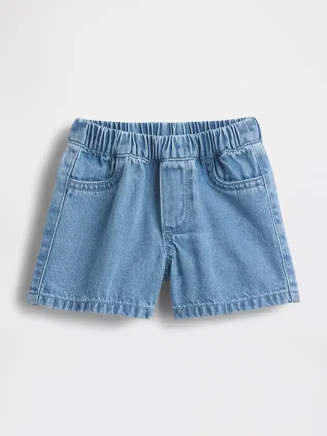 Baby Brannan Bear-denimshorts med lommer og elastisk linning