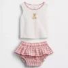 Baby Brannan Bear-tanktop og rutete skjørt-sett
