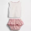 Baby Brannan Bear-tanktop og rutete skjørt-sett