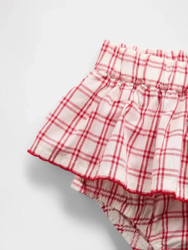 Baby Brannan Bear-tanktop og rutete skjørt-sett
