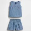 Baby-denim-antrekk med lommer