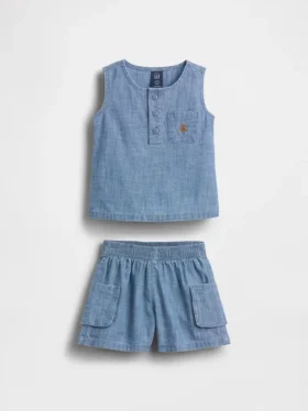 Baby-denim-antrekk med lommer