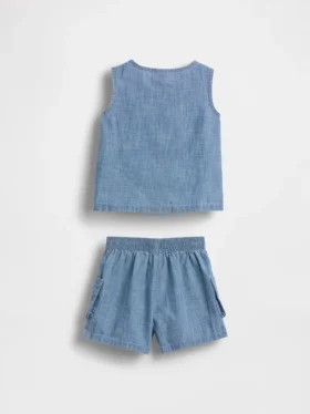 Baby-denim-antrekk med lommer
