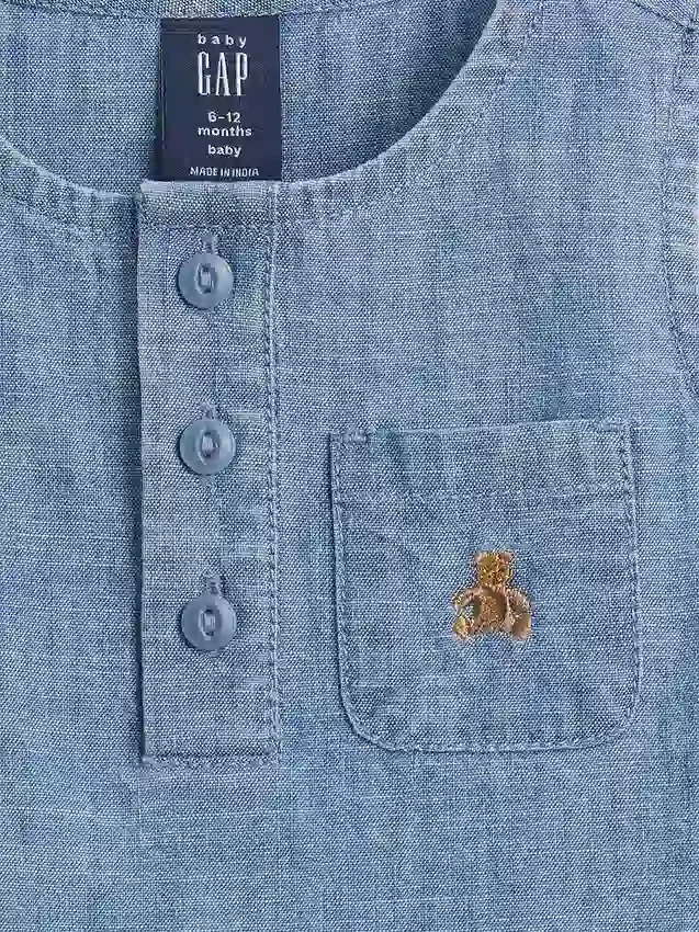 Baby-denim-antrekk med lommer