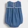 Baby-denim-body i sjømannstil