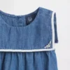 Baby-denim-body i sjømannstil