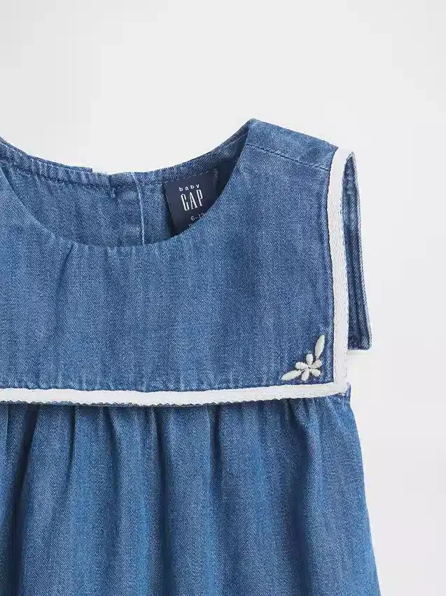 Baby-denim-body i sjømannstil