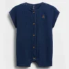 Baby-denim-heldrakt i bomullsgasbind