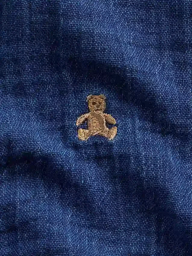 Baby-denim-heldrakt i bomullsgasbind