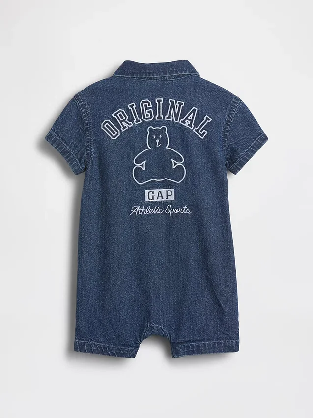 Baby-denim-heldrakt i ett stykke med Gap Logo