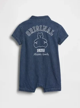 Baby-denim-heldrakt i ett stykke med Gap Logo