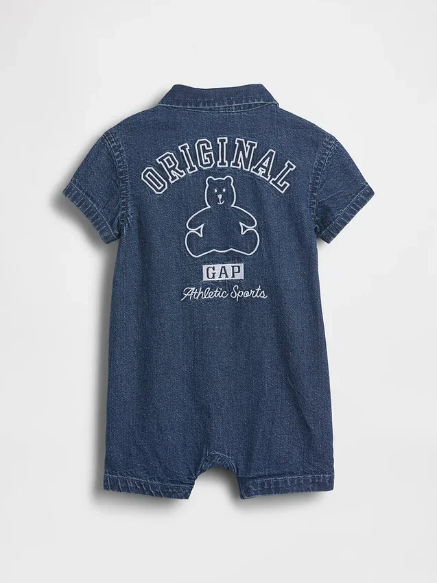 Baby-denim-heldrakt i ett stykke med Gap Logo