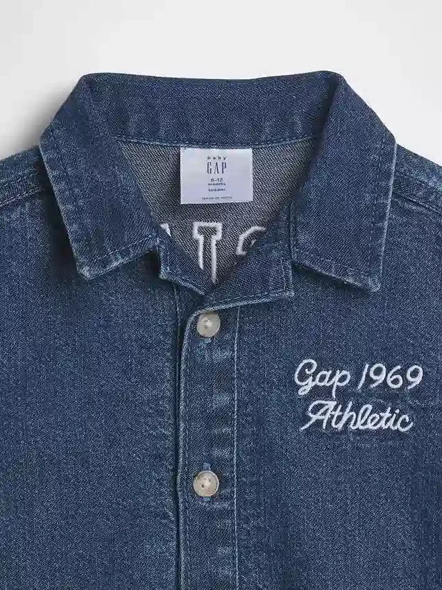 Baby-denim-heldrakt i ett stykke med Gap Logo