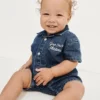 Baby-denim-heldrakt i ett stykke med Gap Logo