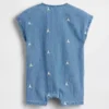 Baby-denim-heldrakt med brodert Brannan Bear