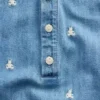 Baby-denim-heldrakt med brodert Brannan Bear