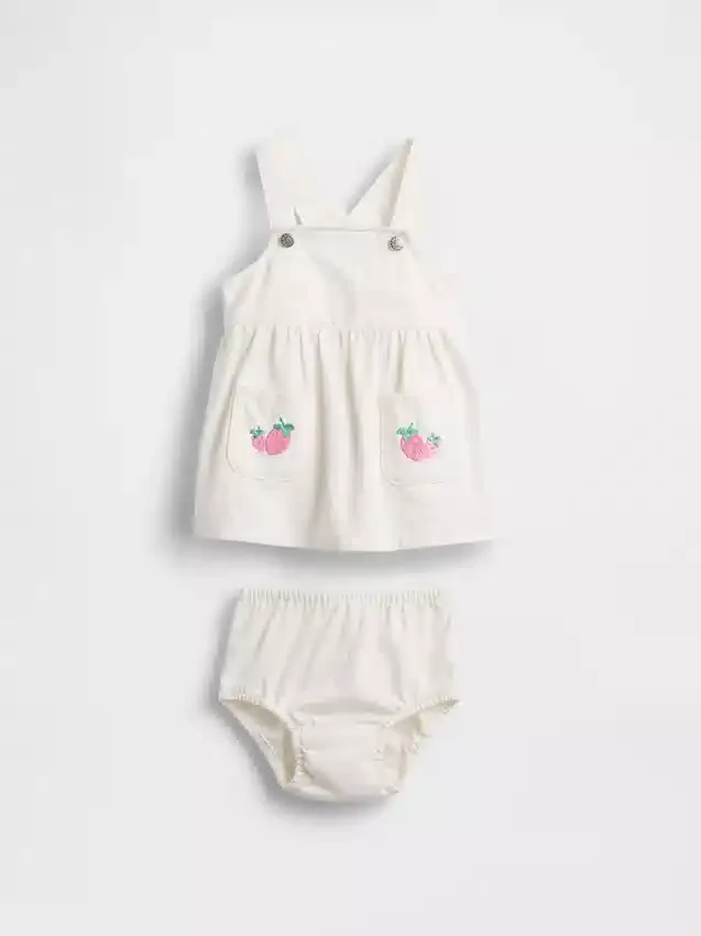 Baby-denim-sett med jordbærskjørt