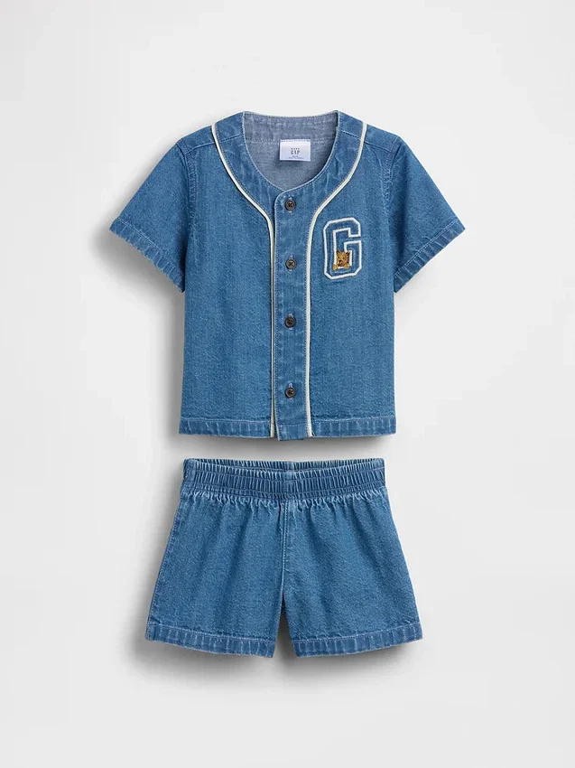 Baby-denim-varsity-antrekk