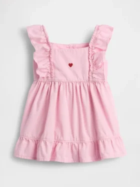 Baby-denimkjole med hjerte