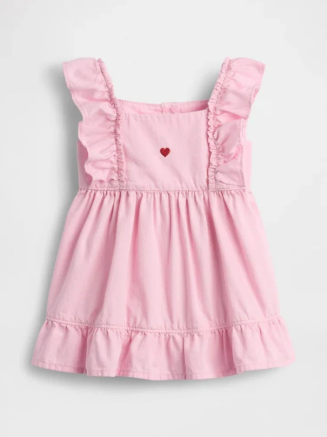 Baby-denimkjole med hjerte