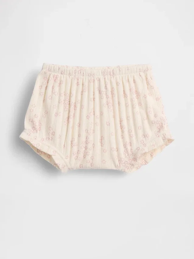 Baby First Favorites Bloomers i pointelle-ribb med blomstermønster