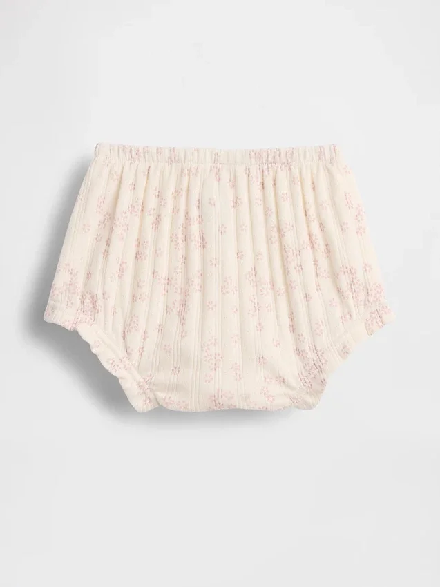 Baby First Favorites Bloomers i pointelle-ribb med blomstermønster