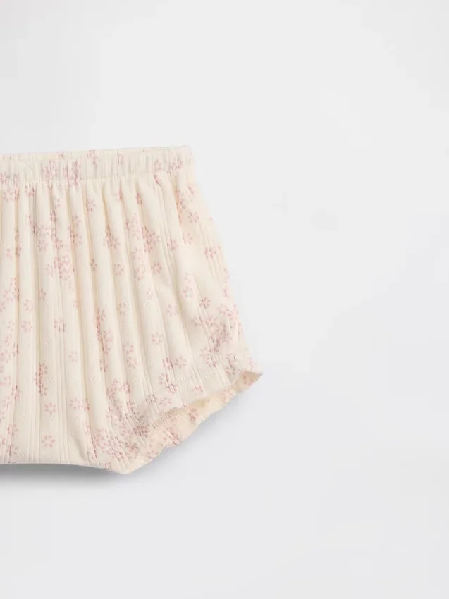 Baby First Favorites Bloomers i pointelle-ribb med blomstermønster