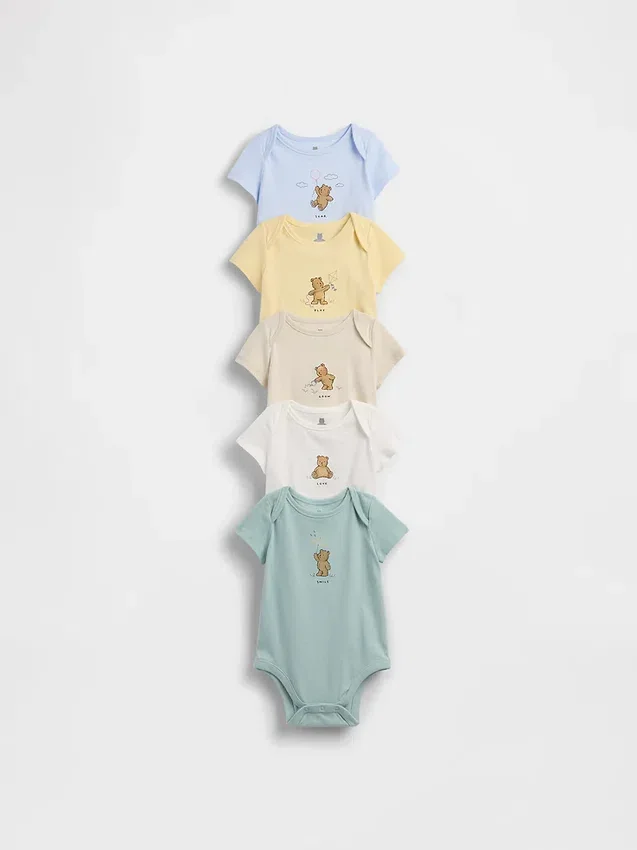 Baby First Favorites body i økologisk bomull (5-pakning)