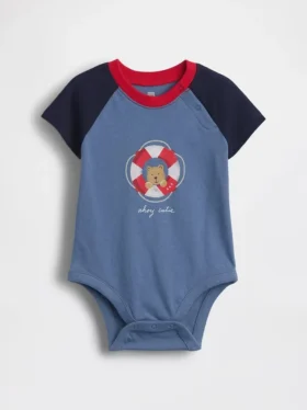 Baby First Favorites body i økologisk bomull med grafisk trykk