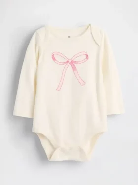 Baby First Favorites body i økologisk bomull med grafisk trykk