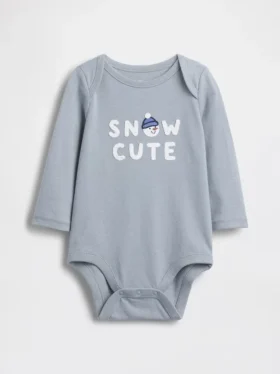 Baby First Favorites body i økologisk bomull med grafisk trykk