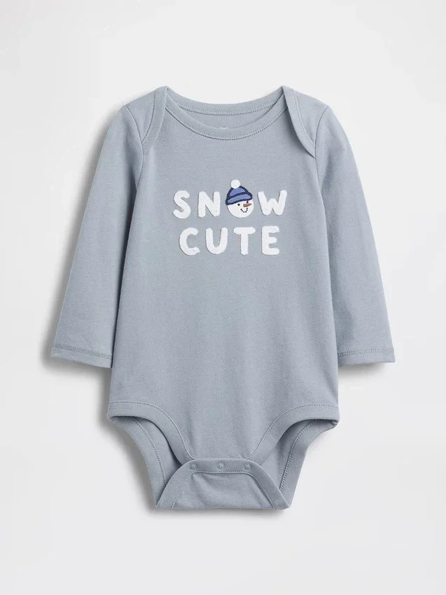 Baby First Favorites body i økologisk bomull med grafisk trykk