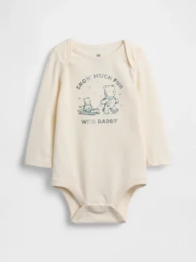 Baby First Favorites body i økologisk bomull med grafisk trykk
