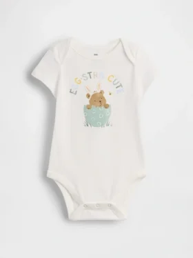 Baby First Favorites body i økologisk bomull med grafisk trykk