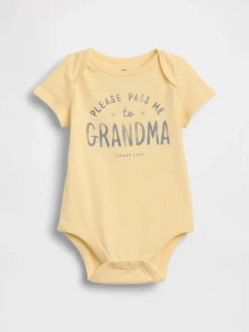 Baby First Favorites body i økologisk bomull med grafisk trykk