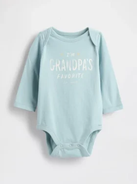 Baby First Favorites body i økologisk bomull med grafisk trykk