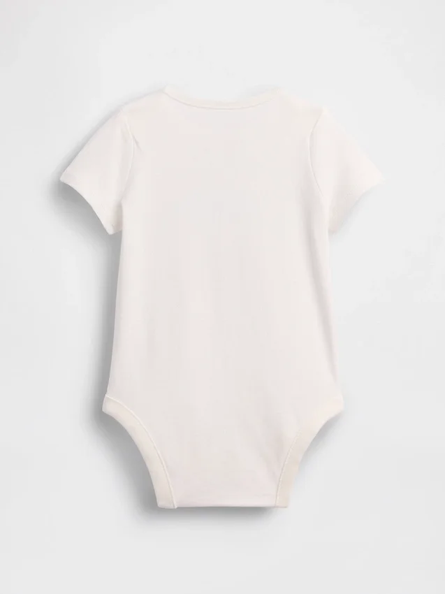 Baby First Favorites body i økologisk bomull med grafisk trykk