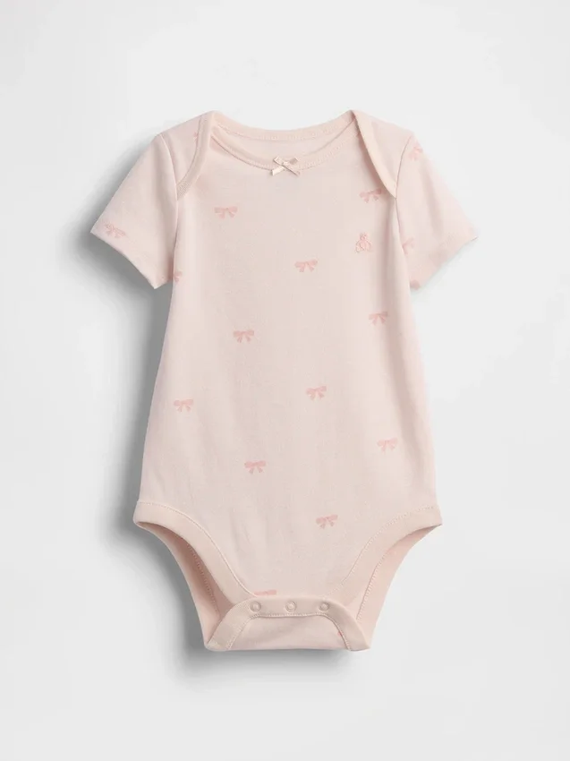 Baby First Favorites body i økologisk bomull med sløyfe