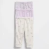 Baby First Favorites bukser i økologisk bomull med elastisk linning (3-pakning)