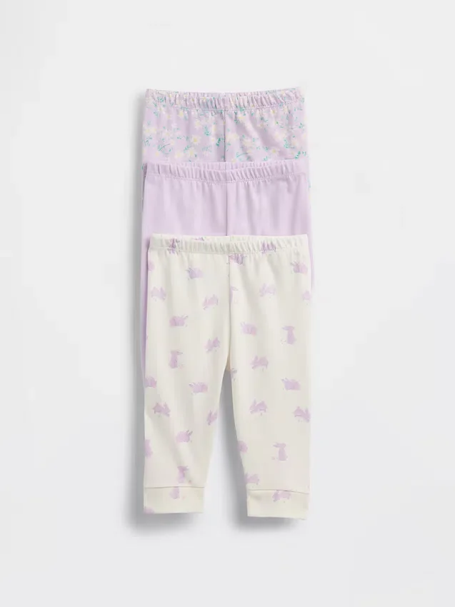 Baby First Favorites bukser i økologisk bomull med elastisk linning (3-pakning)