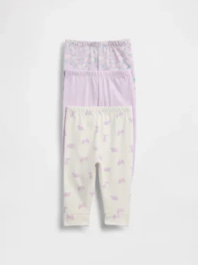 Baby First Favorites bukser i økologisk bomull med elastisk linning (3-pakning)