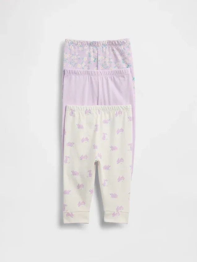 Baby First Favorites bukser i økologisk bomull med elastisk linning (3-pakning)