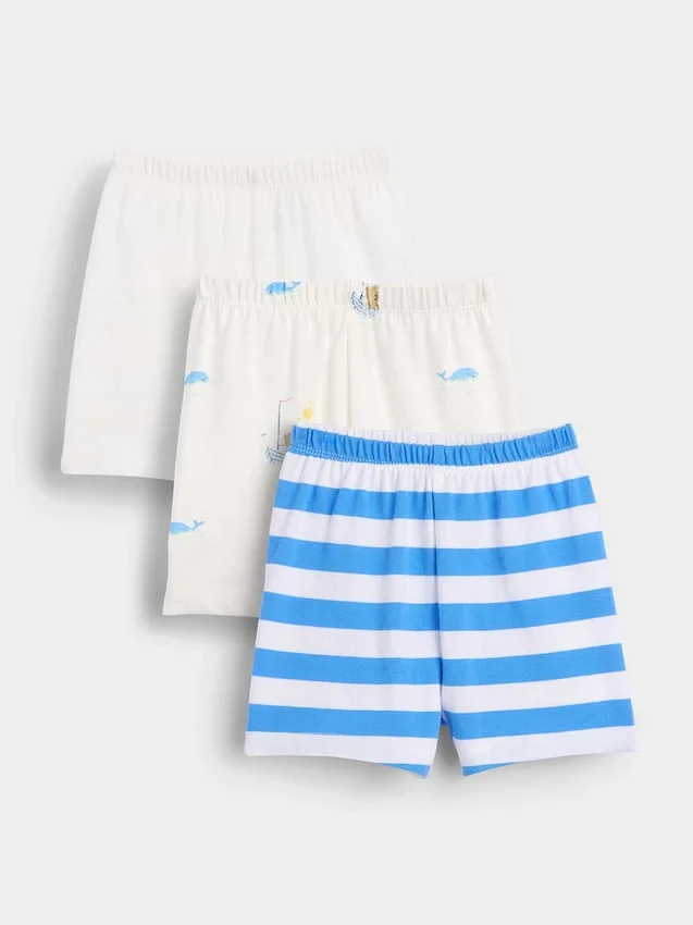 Baby First Favorites shorts i økologisk bomull med elastisk linning (3-pakning)