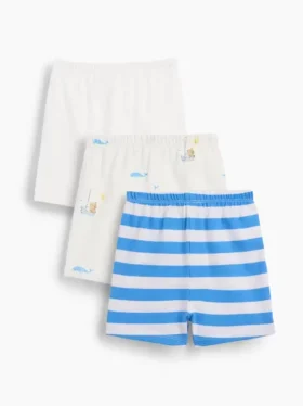Baby First Favorites shorts i økologisk bomull med elastisk linning (3-pakning)