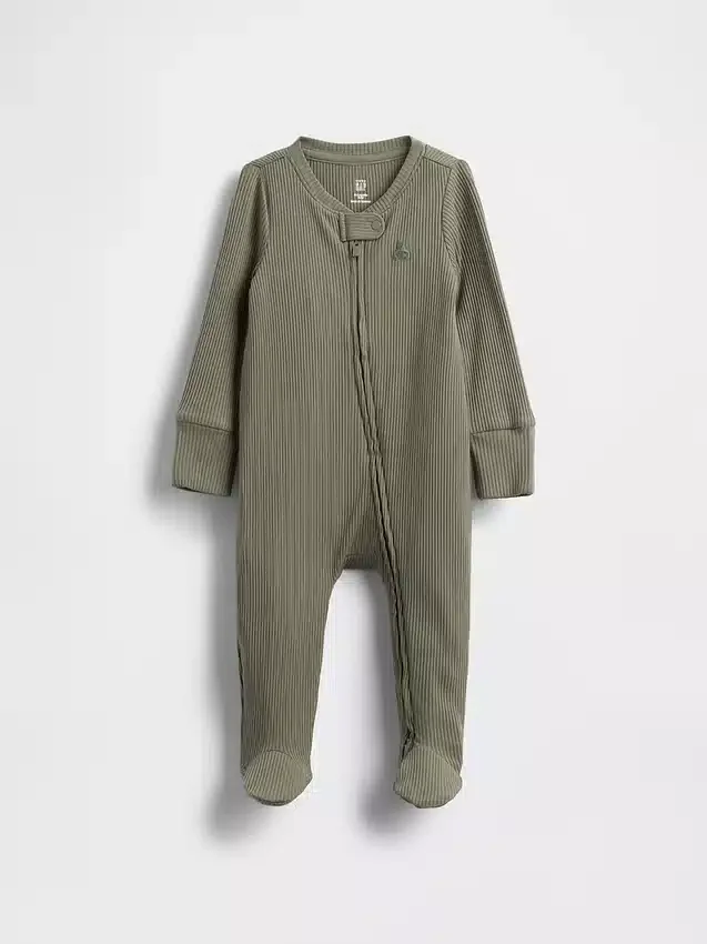 Baby First Favorites Tiny Rib-heldrakt med føtter