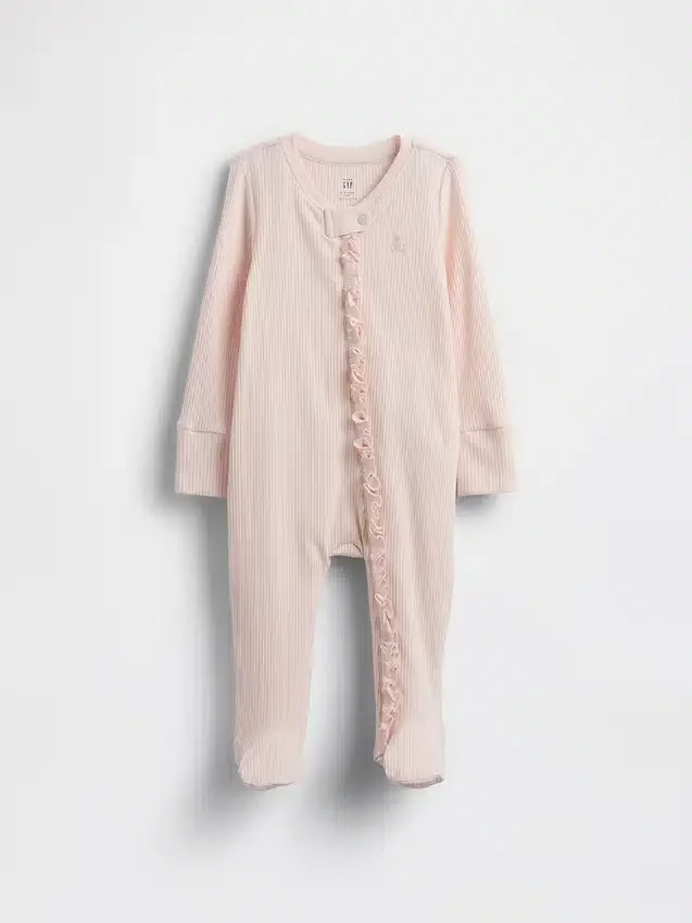 Baby First Favorites Tiny Rib-heldrakt med føtter